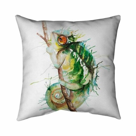 BEGIN HOME DECOR 26 x 26 in. Watercolor Chameleon-Double Sided Print Indoor Pillow 5541-2626-AN204